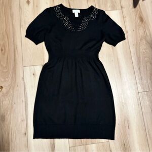 Anne Taylor Loft sweater dress with Embellished Neckline